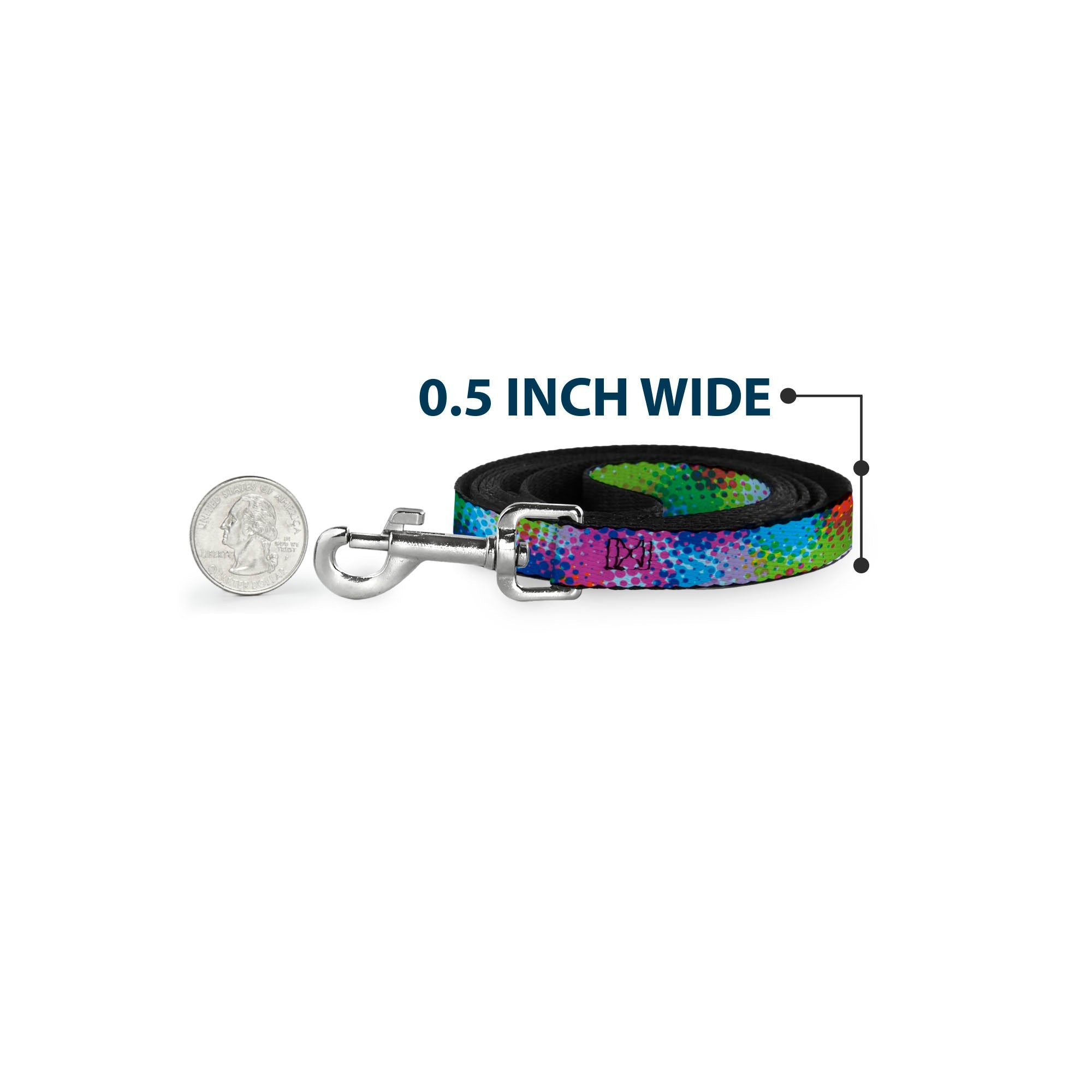 Dog Leash - Halftone Dots Light Blue/Blues/Greens/Pinks
