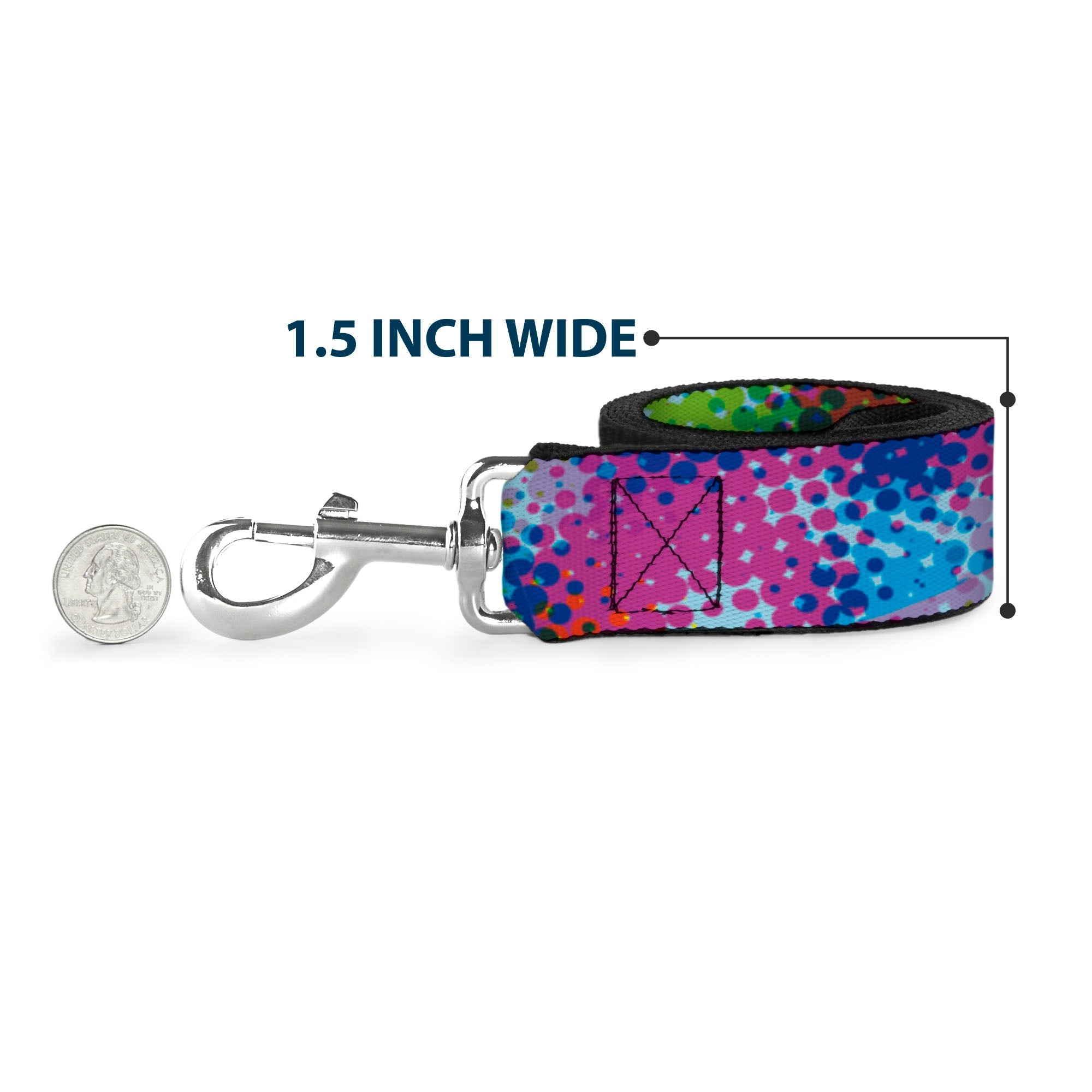 Dog Leash - Halftone Dots Light Blue/Blues/Greens/Pinks