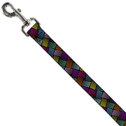 Dog Leash - Halftone Blocks Charcoal/Pinks/Greens/Orange/Yellow