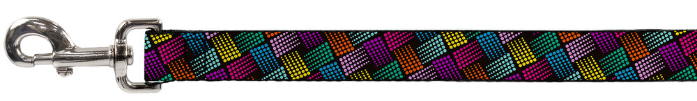 Dog Leash - Halftone Blocks Charcoal/Pinks/Greens/Orange/Yellow