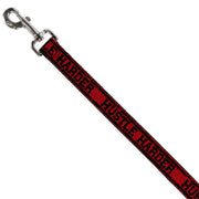 Dog Leash - HUSTLE HARDER/Stripes Weathered Red/Black