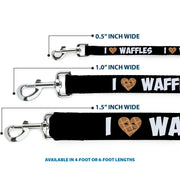 Dog Leash - I Heart Waffles Text