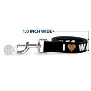 Dog Leash - I Heart Waffles Text