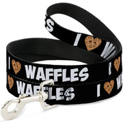 Dog Leash - I Heart Waffles Text