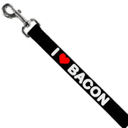 Dog Leash - I HEART BACON Text