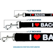 Dog Leash - I HEART BACON Text