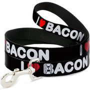 Dog Leash - I HEART BACON Text