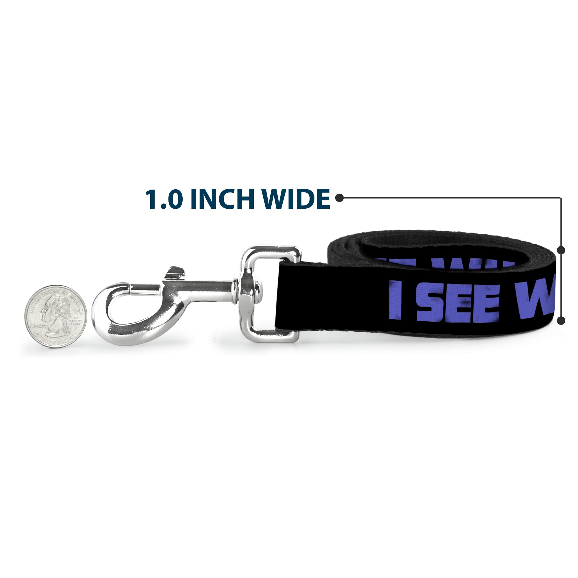 Dog Leash - I SEE WHAT YOU DID THERE Weathered Black/Purple
