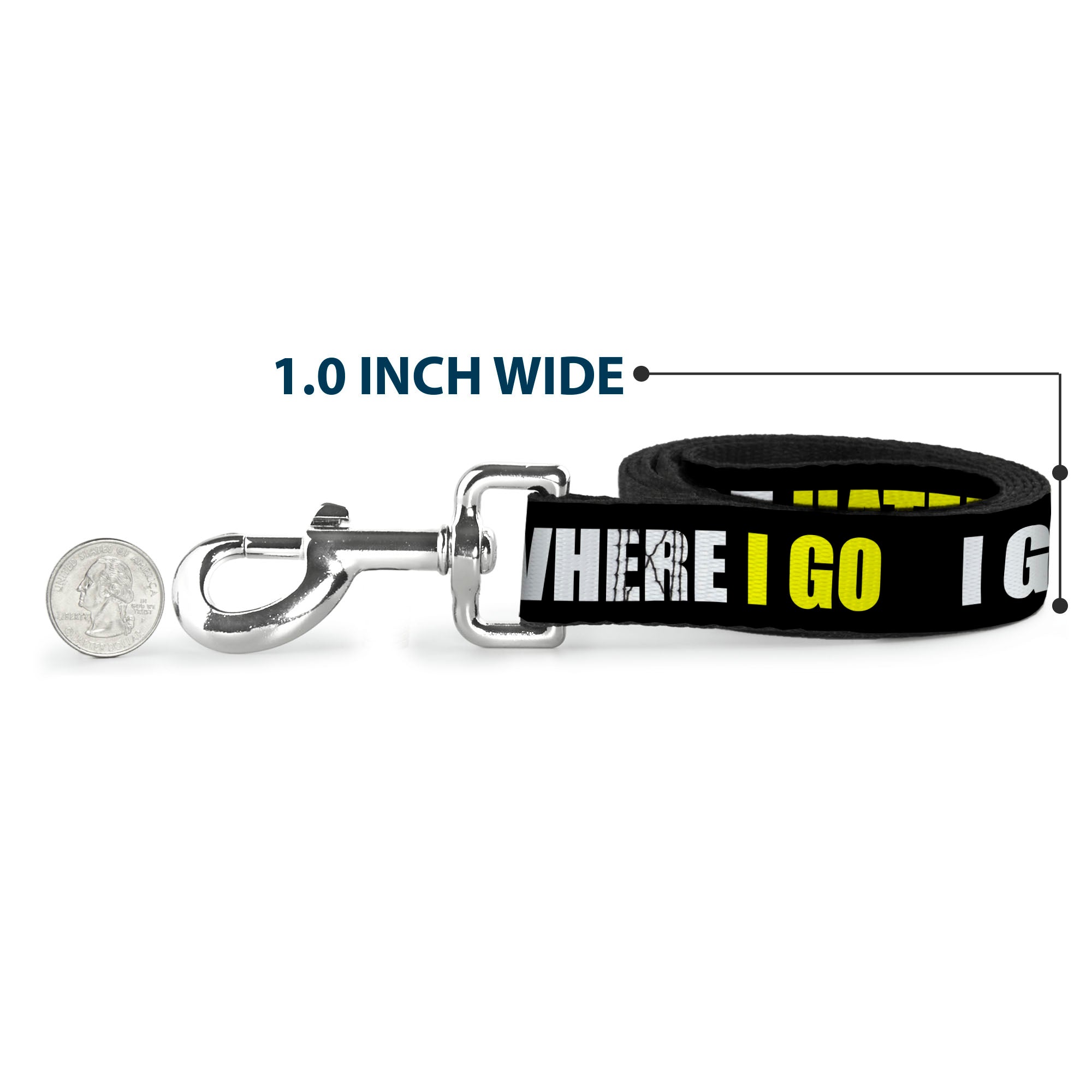 Dog Leash - I GOT HATERS EVERYWHERE Black/White/Yellow
