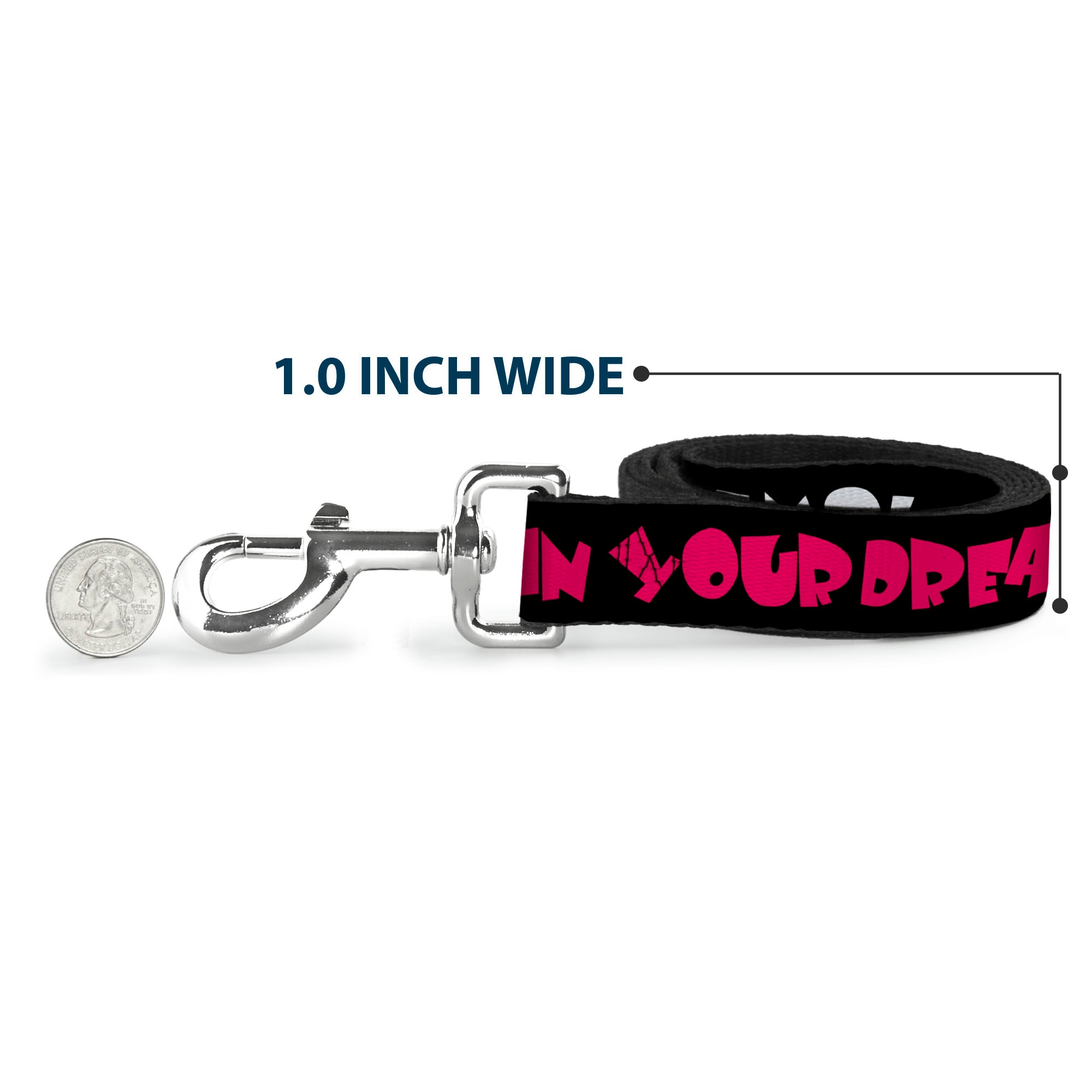 Dog Leash - IN YOUR DREAMS! Black/White/Pink
