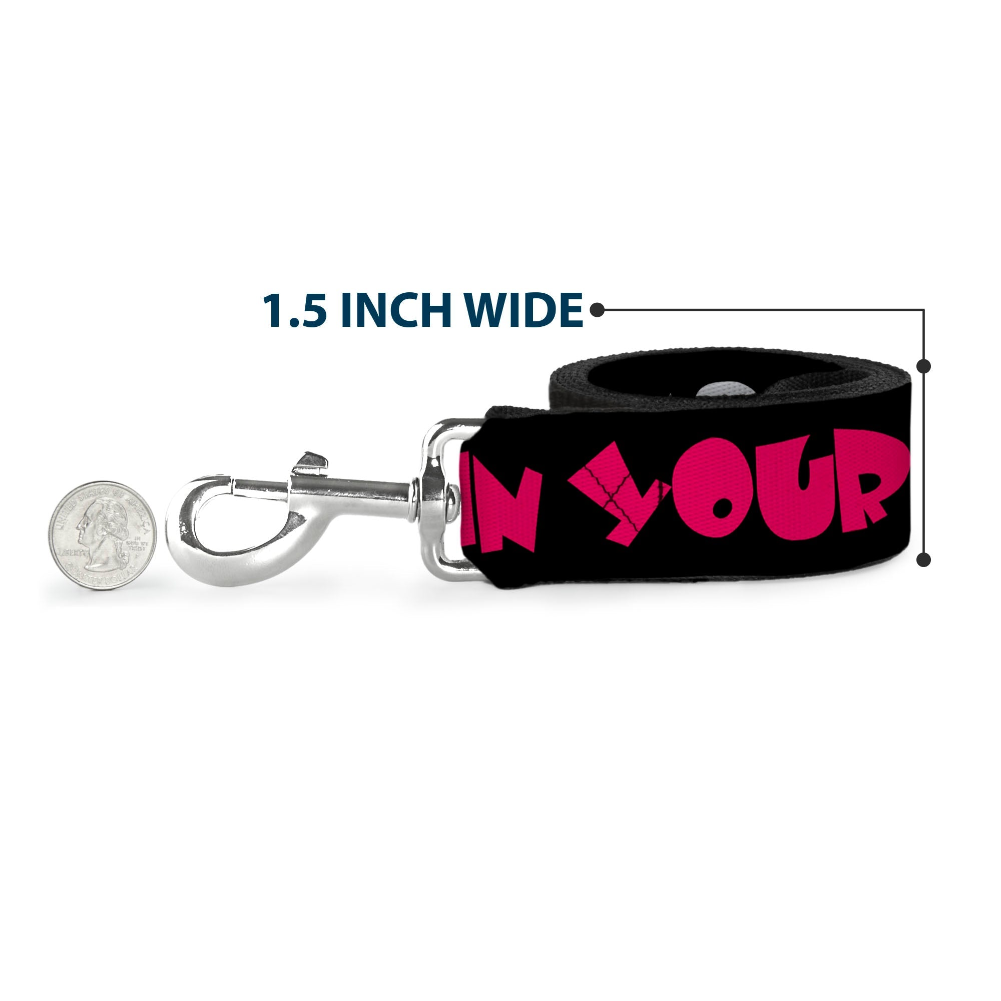 Dog Leash - IN YOUR DREAMS! Black/White/Pink