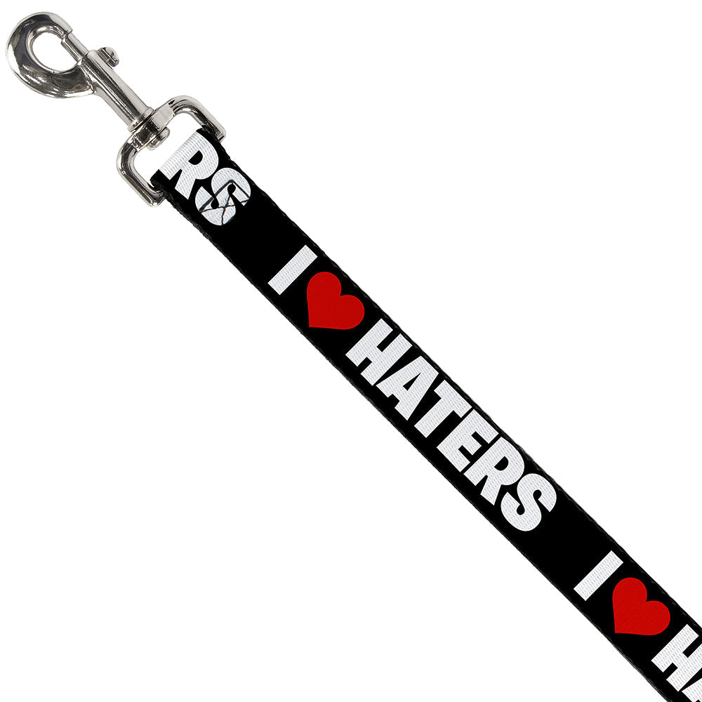 Dog Leash - I "Heart" HATERS Black/White/Red