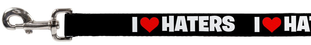 Dog Leash - I "Heart" HATERS Black/White/Red
