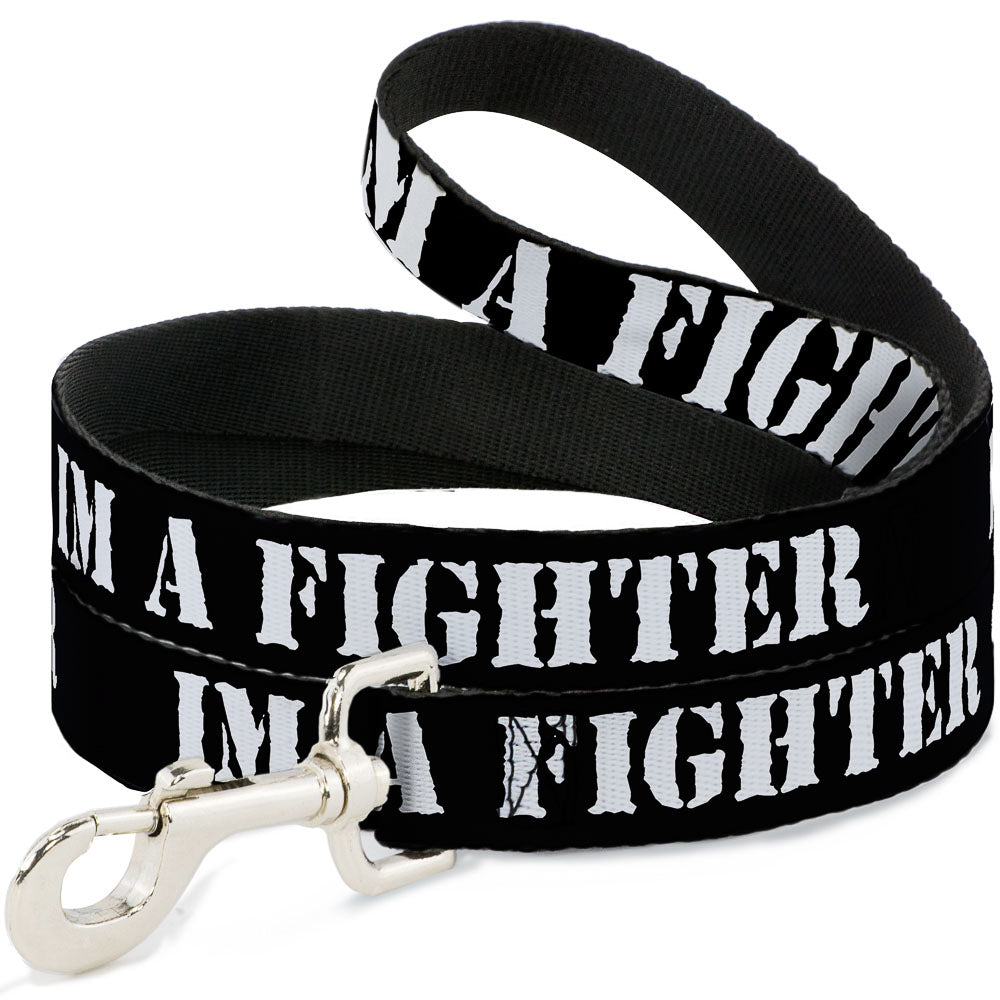 Dog Leash - I'M A FIGHTER Black/White