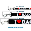 Load image into Gallery viewer, Dog Leash - I "HEART" BACON Black/White/Red
