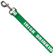 Buckle-Down Dog Leash - IRISH DRINKING TEAM Green/White