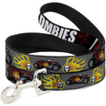 Load image into Gallery viewer, Dog Leash - I "HEART" ZOMBIES Black/White/Red Splatter
