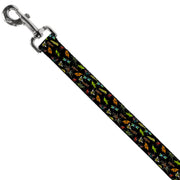 Dog Leash - Insects Scattered Black