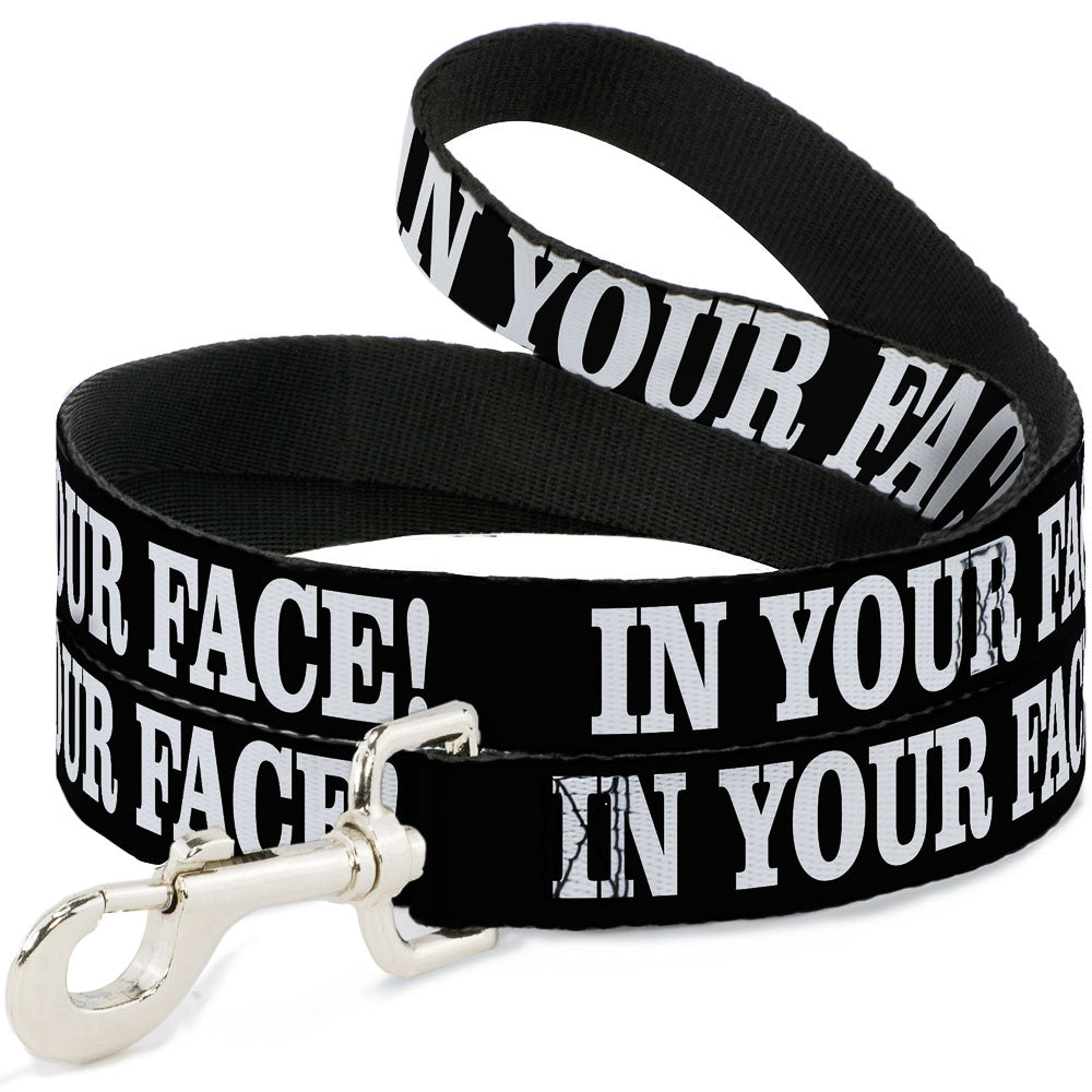 Dog Leash - IN YOUR FACE Black/White