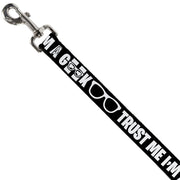 Dog Leash - I'M A GEEK/Glasses Black/White