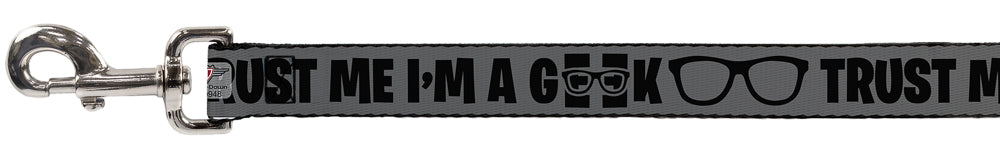 Dog Leash - I'M A GEEK/Glasses Gray/Black