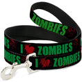 Load image into Gallery viewer, Dog Leash - I "Heart" ZOMBIES Bold Splatter Black/Green/Red
