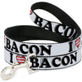 Load image into Gallery viewer, Dog Leash - I "Heart" BACON White/Black/Bacon

