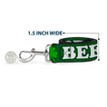 Load image into Gallery viewer, Buckle-Down Dog Leash - I "Clover" BEER/Clover Outlines Greens/White
