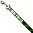 Load image into Gallery viewer, Buckle-Down Dog Leash - IRISH YOGA Poses/Clovers Greens/Black/White
