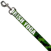 Buckle-Down Dog Leash - IRISH YOGA Poses/Clovers Greens/Black/White