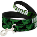 Load image into Gallery viewer, Buckle-Down Dog Leash - IRISH YOGA Poses/Clovers Greens/Black/White
