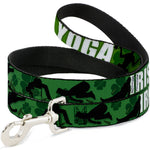 Buckle-Down Dog Leash - IRISH YOGA Poses/Clovers Greens/Black/White