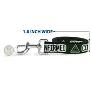 Buckle-Down Dog Leash - Illuminati CONFIRMED Greens/White