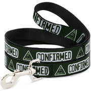 Buckle-Down Dog Leash - Illuminati CONFIRMED Greens/White