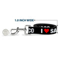 Load image into Gallery viewer, Dog Leash - I "HEART" SAN FRANCISCO Black/White/Red
