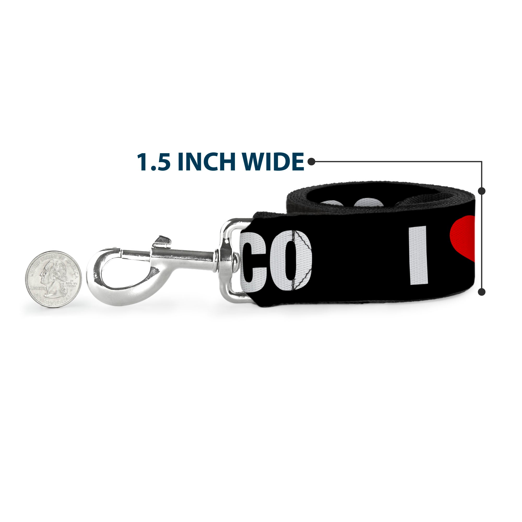 Dog Leash - I "HEART" SAN FRANCISCO Black/White/Red
