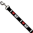Load image into Gallery viewer, Dog Leash - I "HEART BRIDGE" SF Black/White/Red
