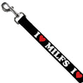 Load image into Gallery viewer, Dog Leash - I "HEART" MILFS Black/White/Red
