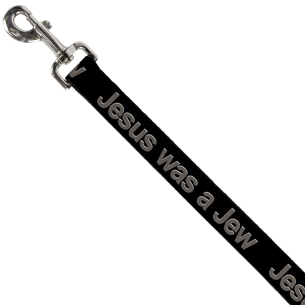Buckle-Down Dog Leash - JESUS WAS A JEW Black/Gray
