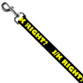 Load image into Gallery viewer, Dog Leash - J/K RIGHT? Black/Yellow
