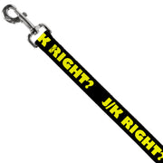 Dog Leash - J/K RIGHT? Black/Yellow