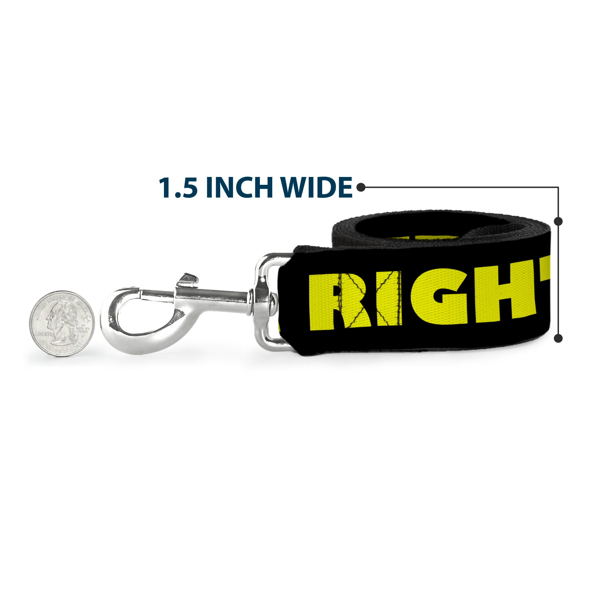 Dog Leash - J/K RIGHT? Black/Yellow