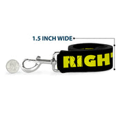 Dog Leash - J/K RIGHT? Black/Yellow