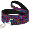 Load image into Gallery viewer, Dog Leash - Jagged Rings Purples/Blues/Yellow
