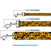 Dog Leash - Jack-o'-Lantern Collage Black
