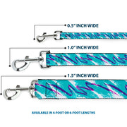 Dog Leash - Jazzy Wave Scribble White/Teal/Purple