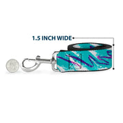 Dog Leash - Jazzy Wave Scribble White/Teal/Purple