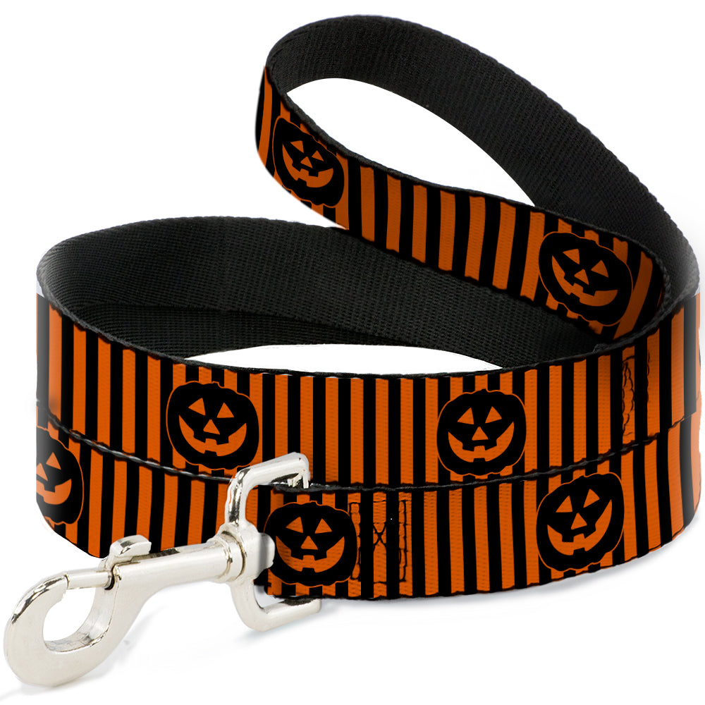 Dog Leash - Jack-o'-Lantern Pumpkin Stripe Orange/Black