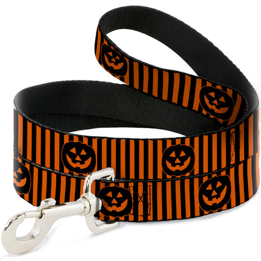 Dog Leash - Jack-o'-Lantern Pumpkin Stripe Orange/Black