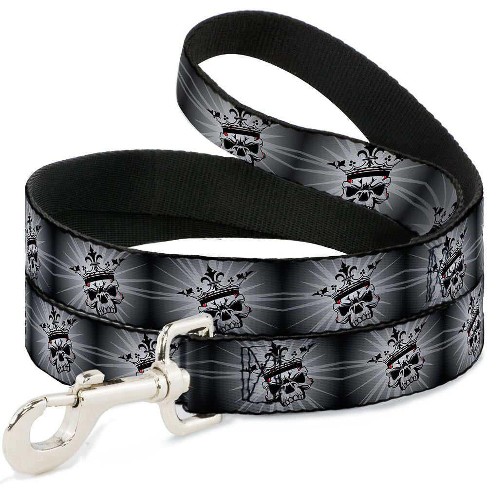 Dog Leash - King Skull Blocks/Rays Grays
